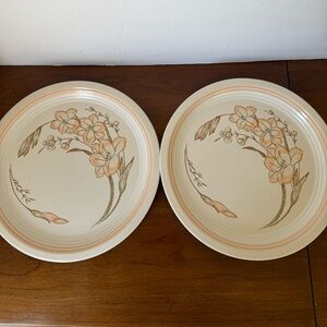 Michelle Cream and Peach Floral Dinner Plates